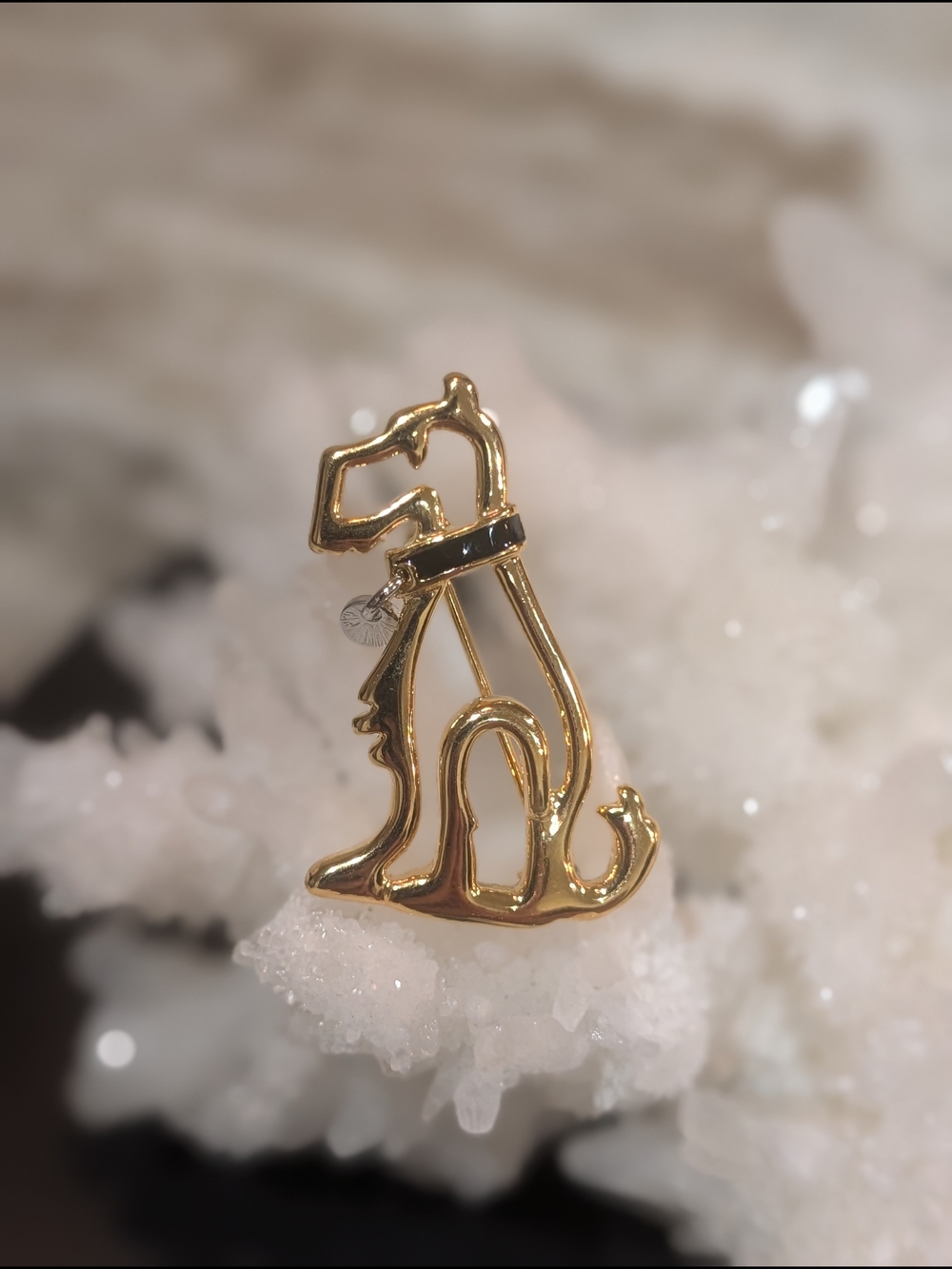 Gold Dog Silhouette Pin